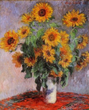  impressionniste art - Bouquet de Tournesols Claude Monet Fleurs impressionnistes